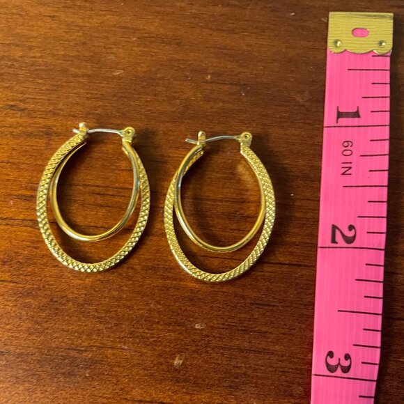 Bundle 3 for $12. Gold Tone Hoop Earrings - Picture 2 of 2